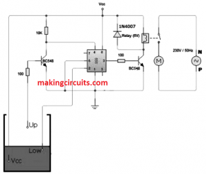 Water Level Controller Circuit using IC 555