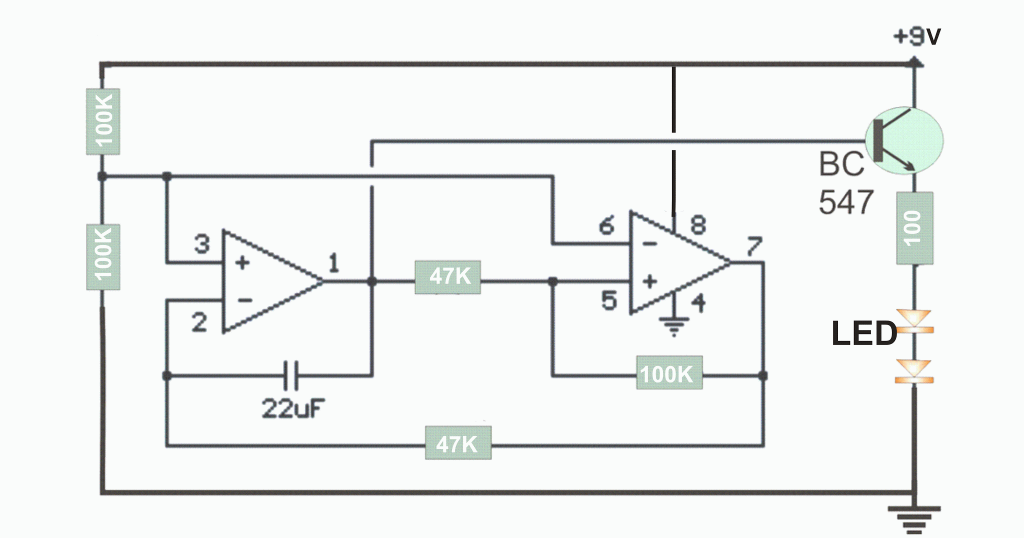 fading red eye circuit