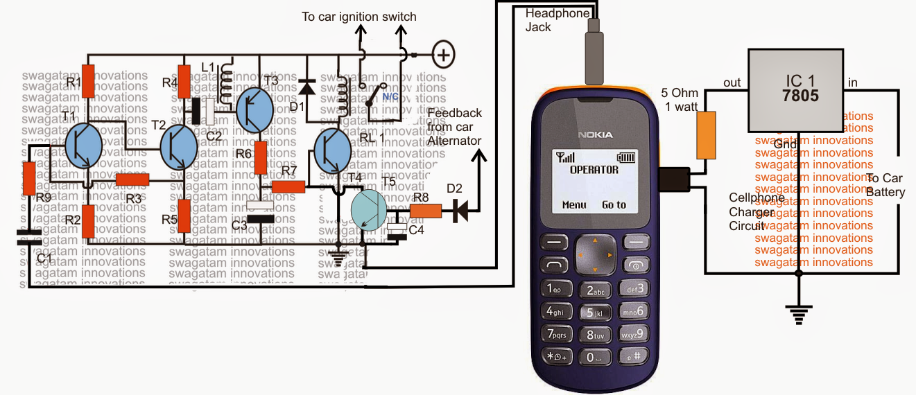 Cellphone Controlled Car Ignition Starter Circuit