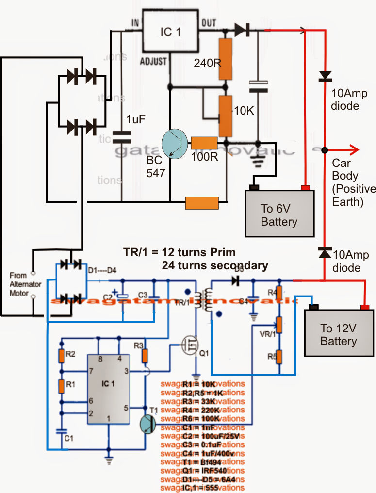 positive battery charger circuit