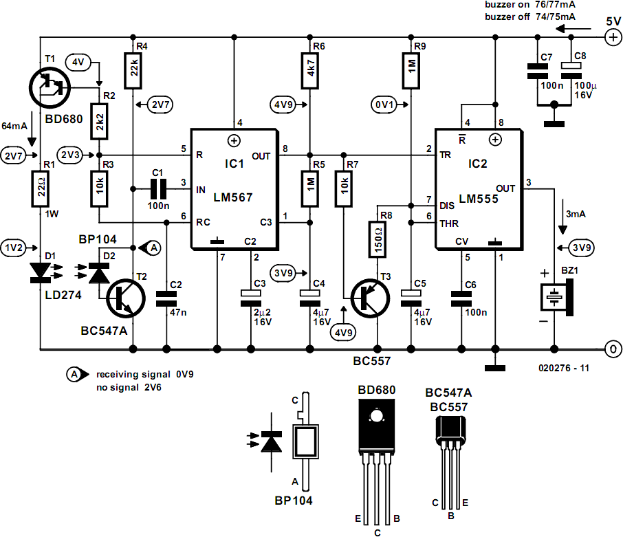 Infrared Motion Detector Circuit