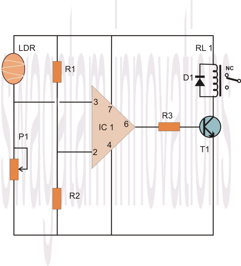 Light Sensor circuit Using IC 741