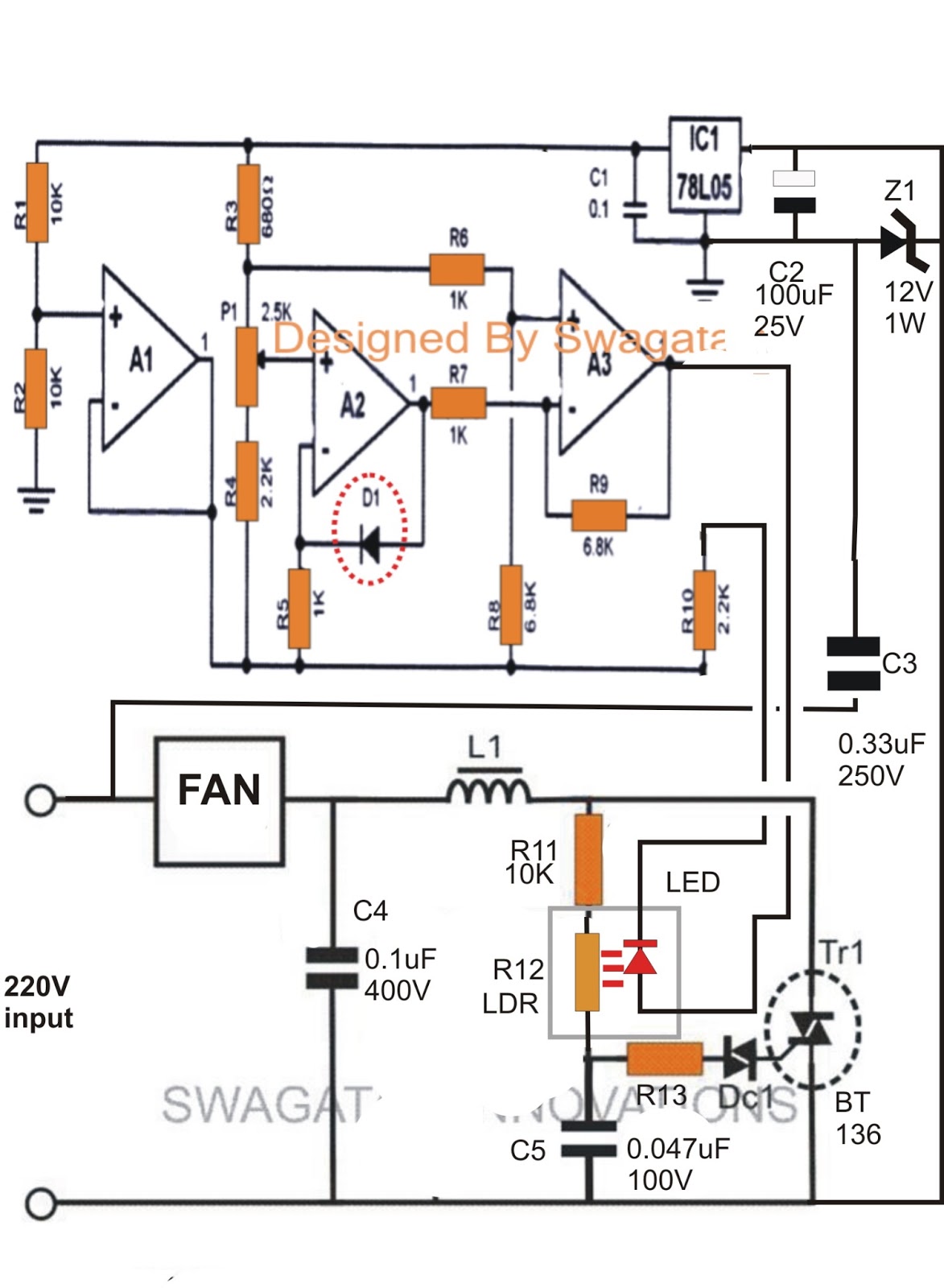 Automatic Ceiling Fan Circuit