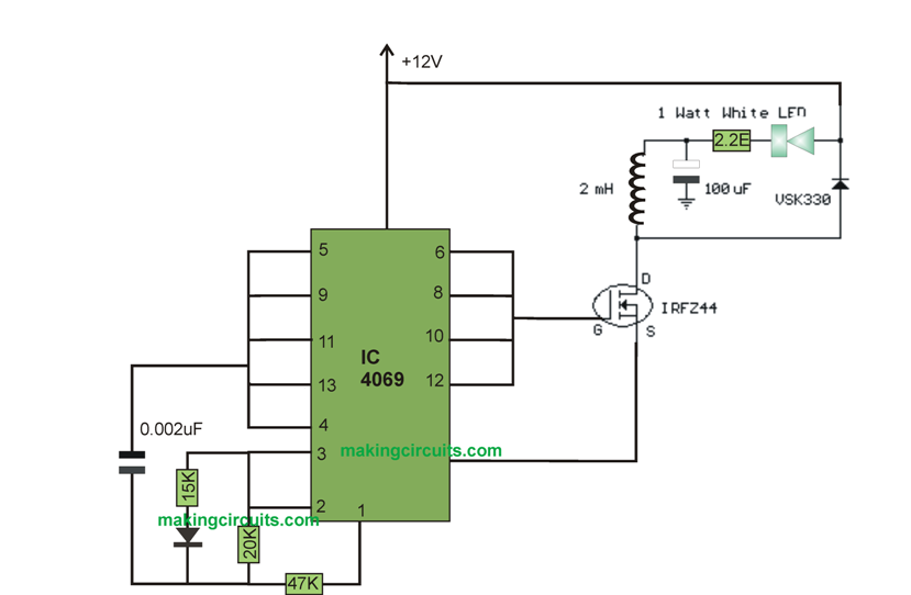 1 WATT LED DRIVER CIRCUIT