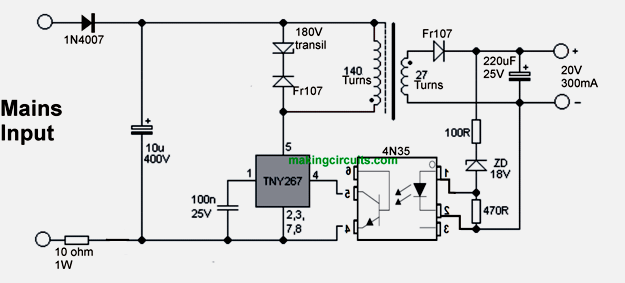 Микросхема tny280pn схема включения