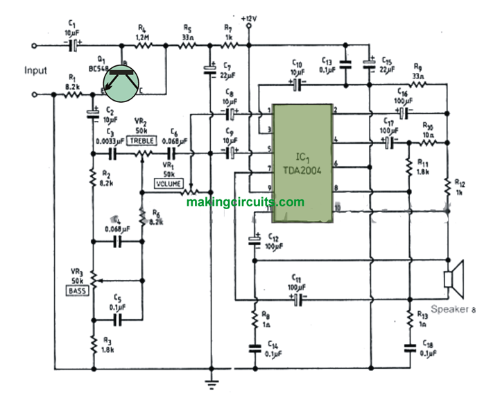 Simple 20 Watt Amplifier Circuit