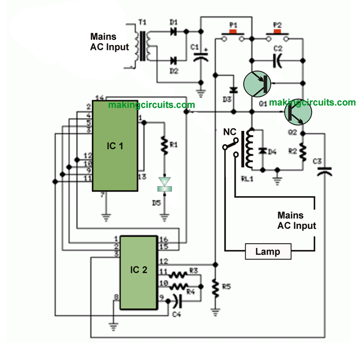 bed lamp timer circuit