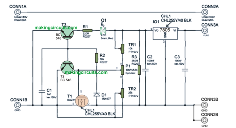 Electronic Fuse Circuit for Power Supply