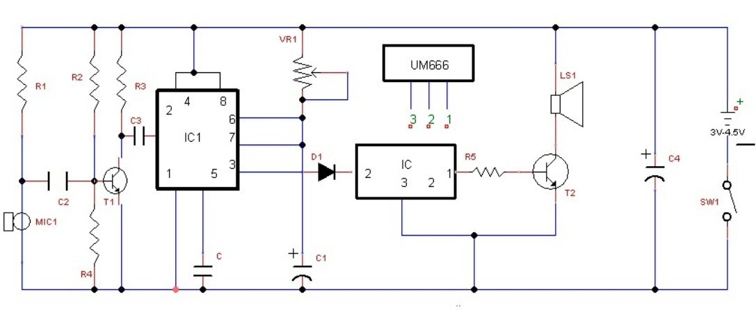 sound activated door bell circuit