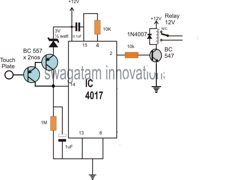 Remort control ON/OF switch circuit (NEW), How to make remote control  switch using cd4017, Simple Remote control switch circuit