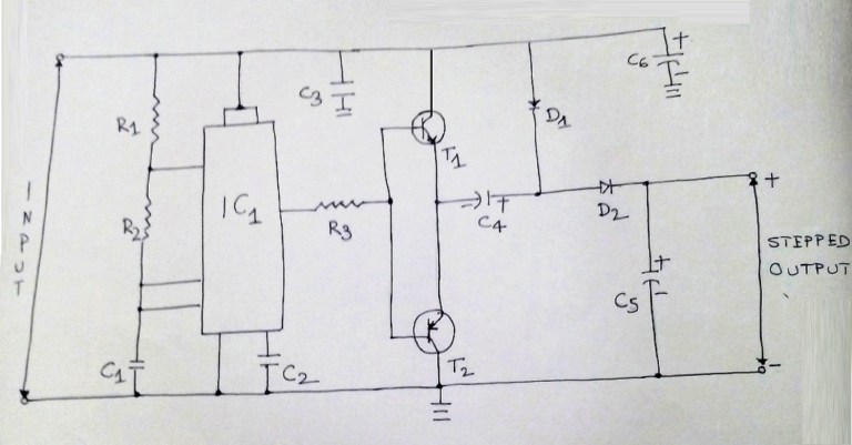 Voltage Stepper Circuit or Voltage Booster Circuit