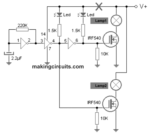 vehicle in distress lamp flasher circuit