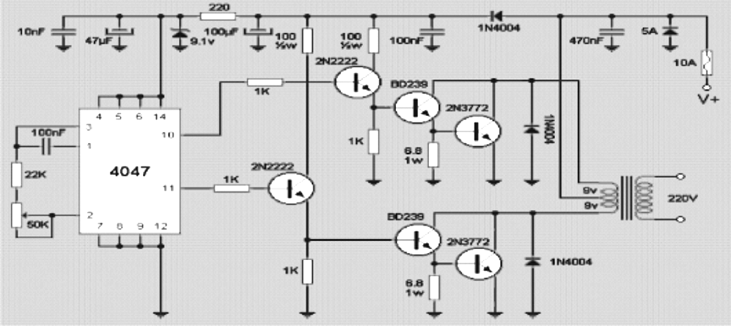12V 200 watt Inverter Circuit