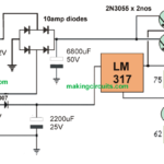 High Current LM317 Variable Power Supply Circuit