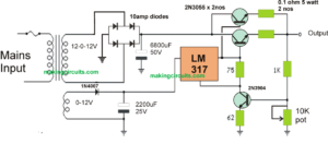 High Current LM317 Power Supply Circuit