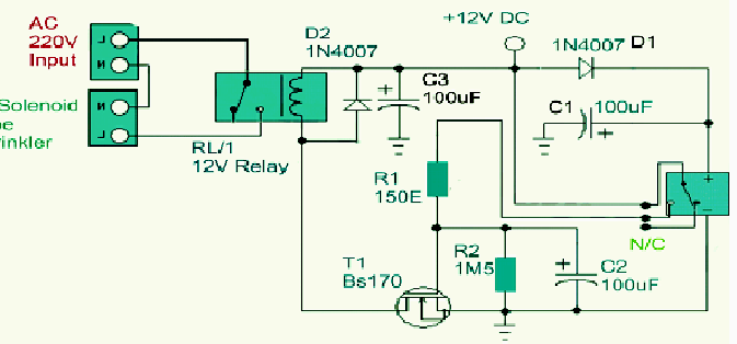 Simple PIR Motion Sensor Circuit Water Sprinkler