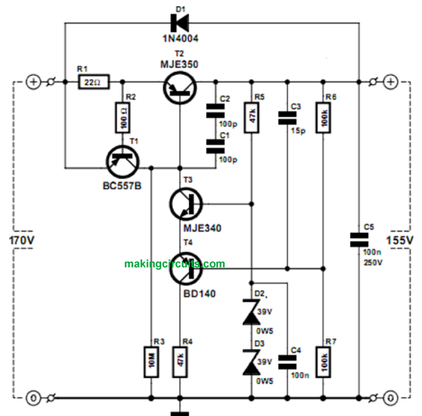 110V, 220V voltage regulator circuit