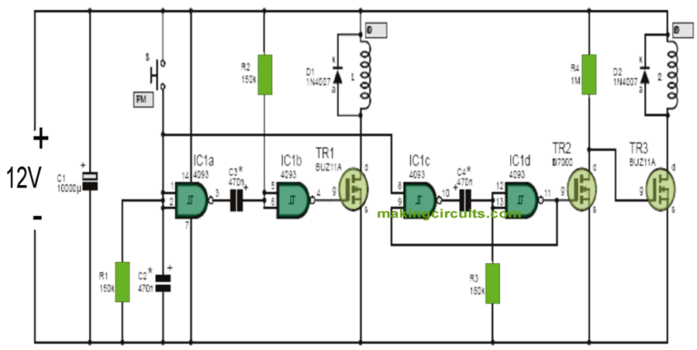 Simple Electronic Gong Circuit