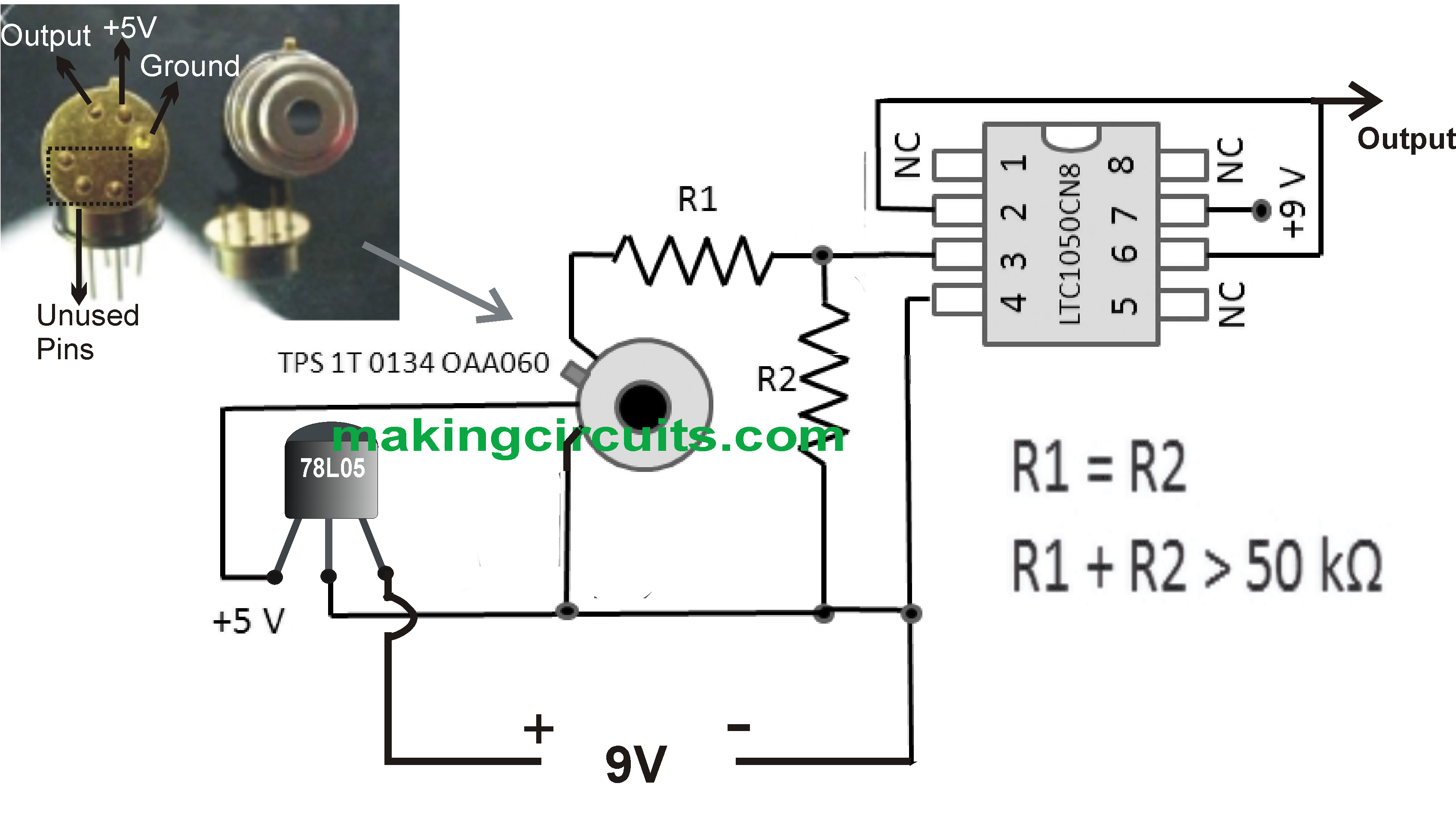 Simple Infrared Thermopile Sensor Circuit Explained
