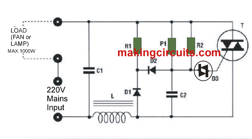 simple fan regulator circuit 220V