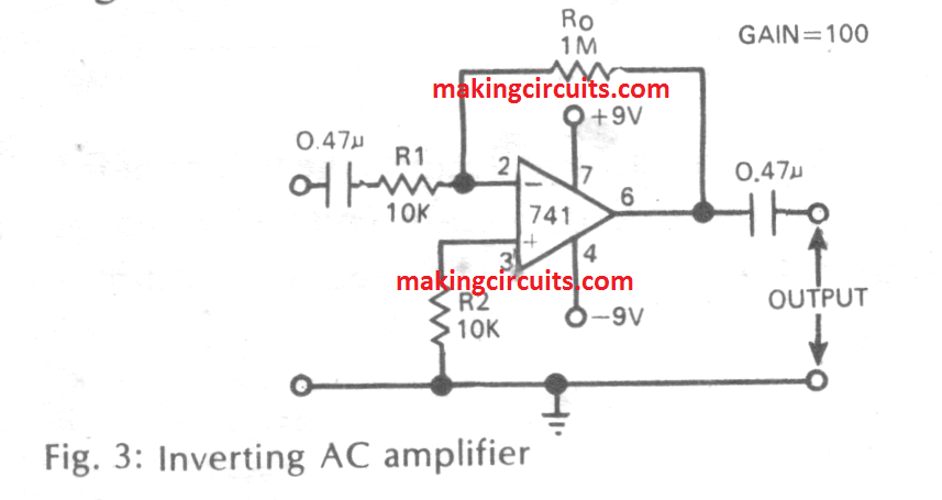 AC coupled inverting amplifier