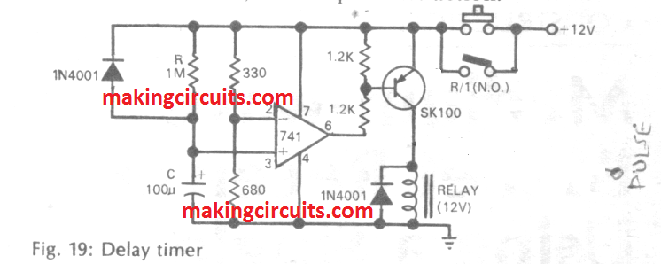 simple timer circuit using opamp IC 741
