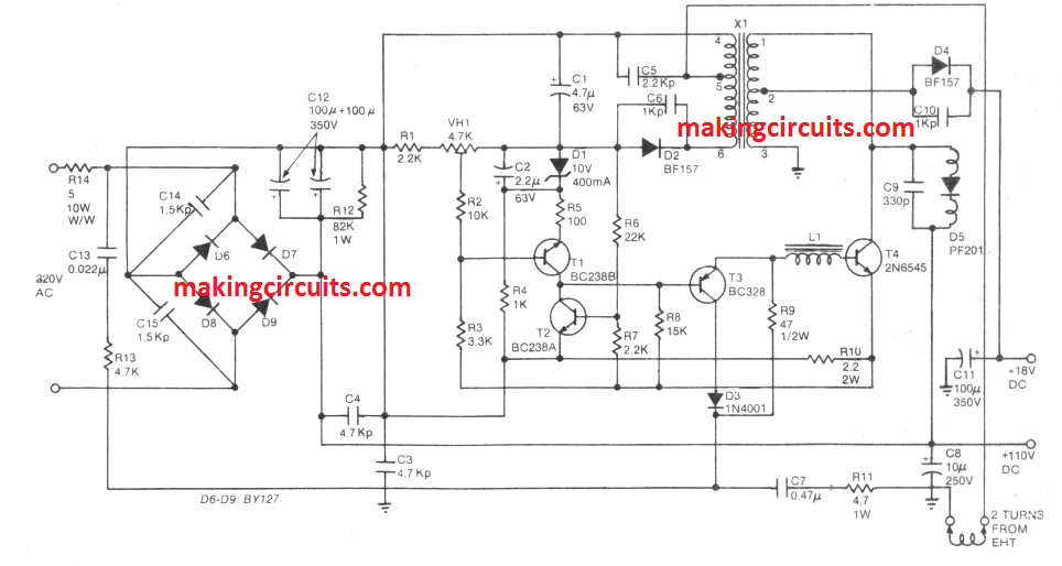 220v ac to 110v deals dc converter circuit diagram