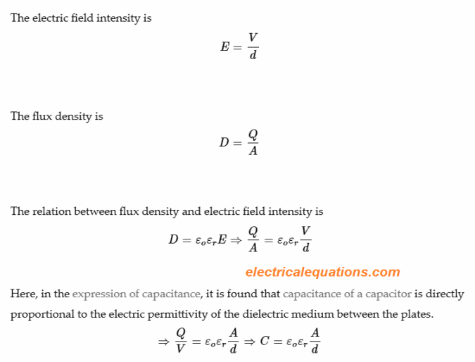 relation between flux density and electric field intensity