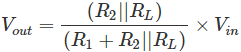 equation for potential divider with a load