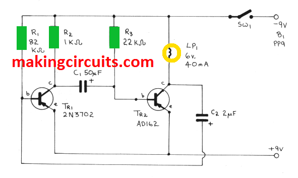 Simple Dc Bulb Flasher Circuit