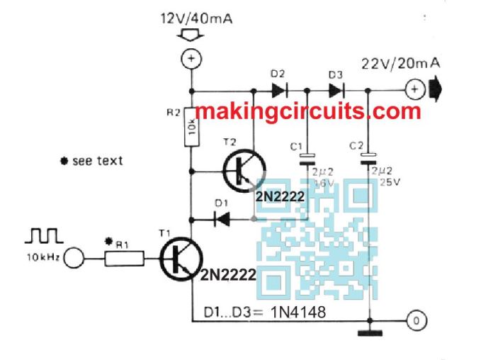 two transistor voltage doubler circuit