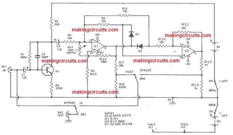 Guitar Effects Generator Circuit