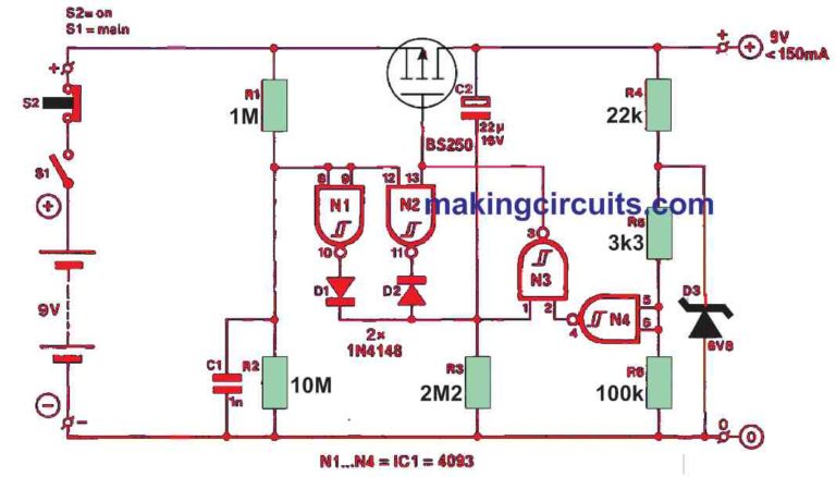 simplest 6v battery guard circuit