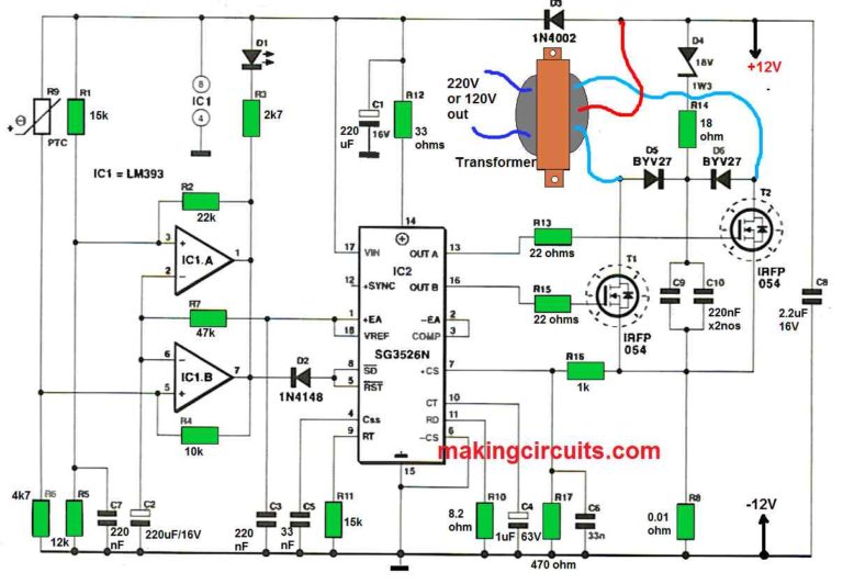 3 Easy SG3525 Inverter Circuits Explored