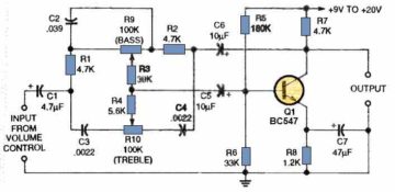 Bass Treble Tone Control Circuits - 3 Designs Discussed