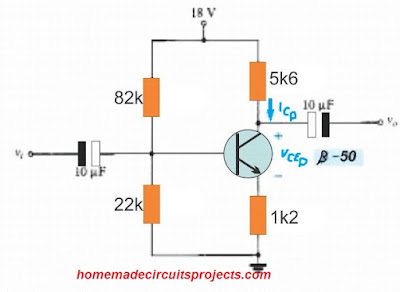 Evaluate the levels of ICQ and VCEQ for the voltage-divider network