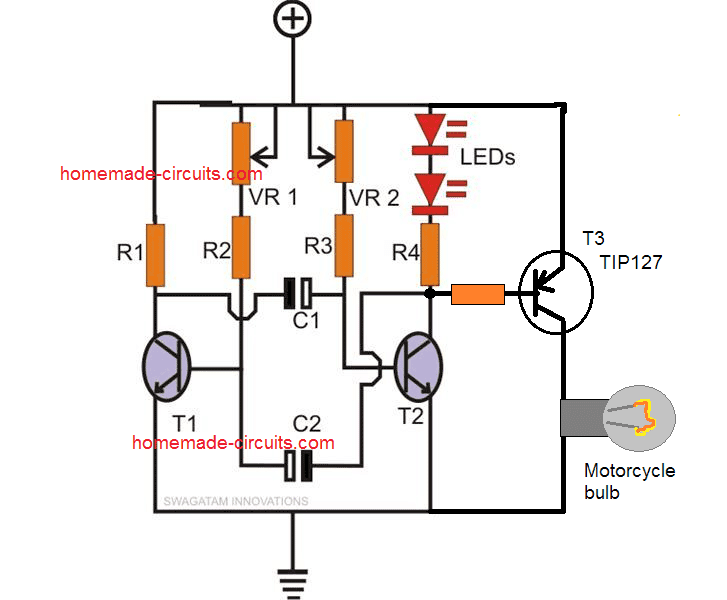 strobe circuit with motorcycle bulb