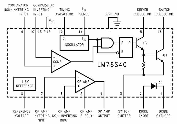 µA78S40 INTERNAL LAYOUT