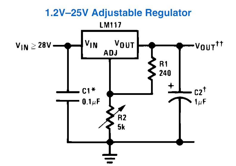 LM317 variable power supply circuit diagram