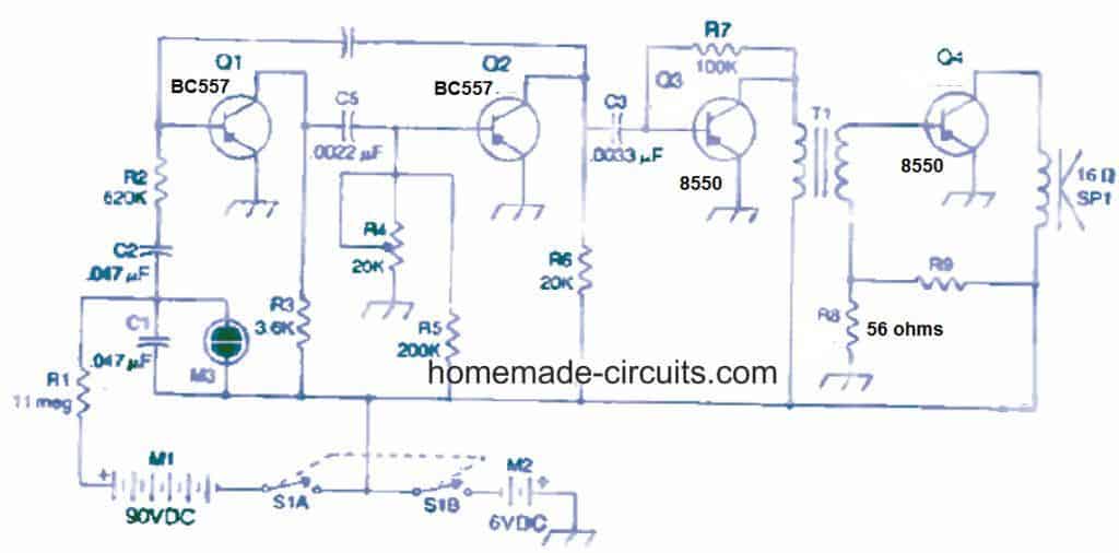 120 V Bird sound Chirping Effect circuit diagram