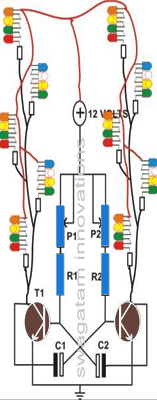 LED Wig Wag Flasher Circuit for Christmas Decoration