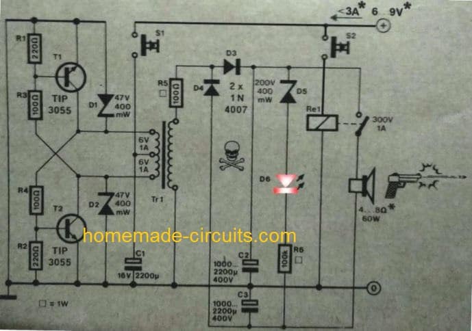 pistol sound simulator circuit