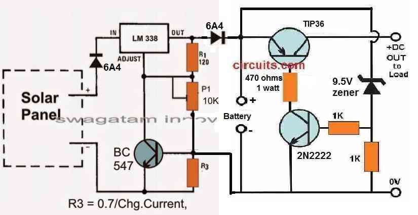 solar charger circuit diagram for 18650 battery