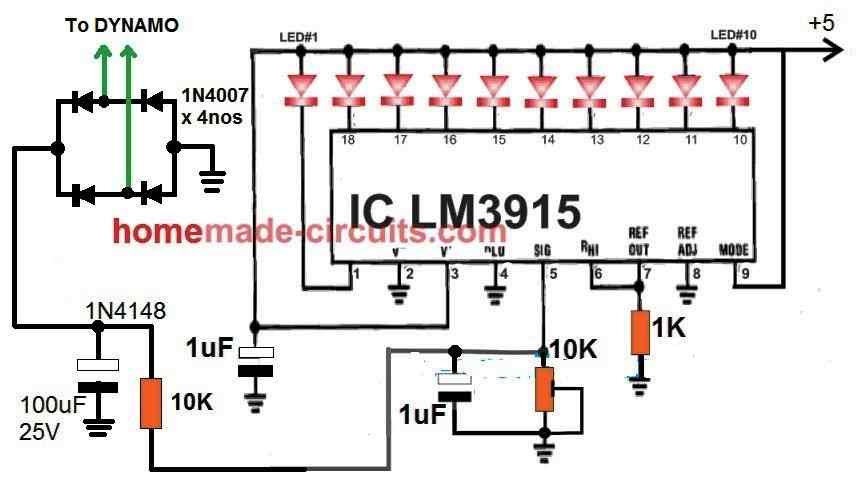 Bicycle Speedometer using LM3915 IC