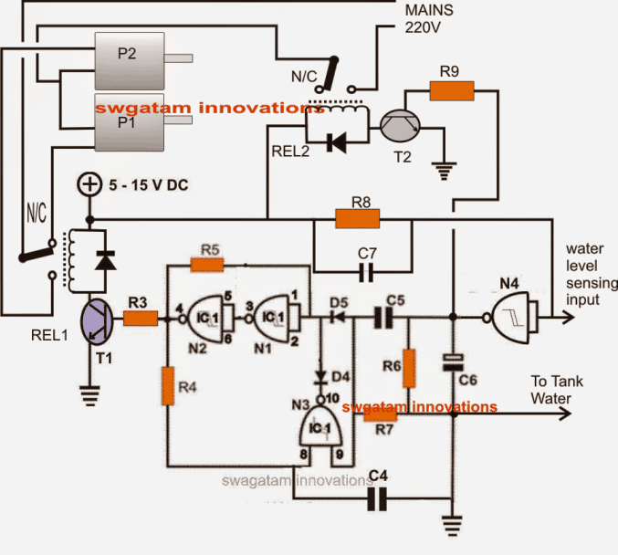 Circuit to Control Two Submersible Pumps Alternately