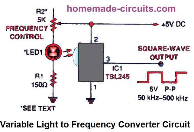 variable light to frequency converter circuit